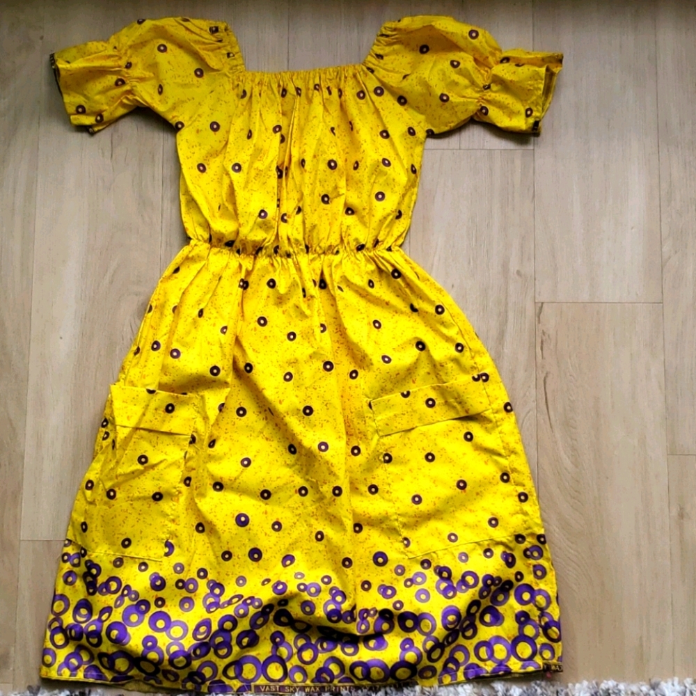African print dress- knee length